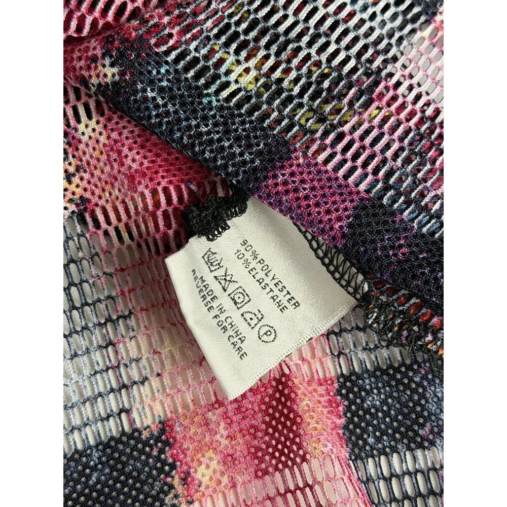 Dor Dor Couture Colorful 3/4 bell sleeves mesh top/coverup size Medium - Picture 4 of 8